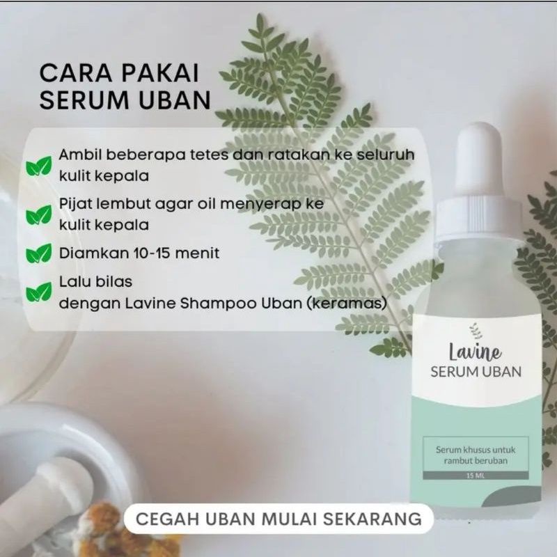 BESS SELLER || LAVINE Serum Uban Serum Penghitam Rambut Beruban Ampuh Permanen