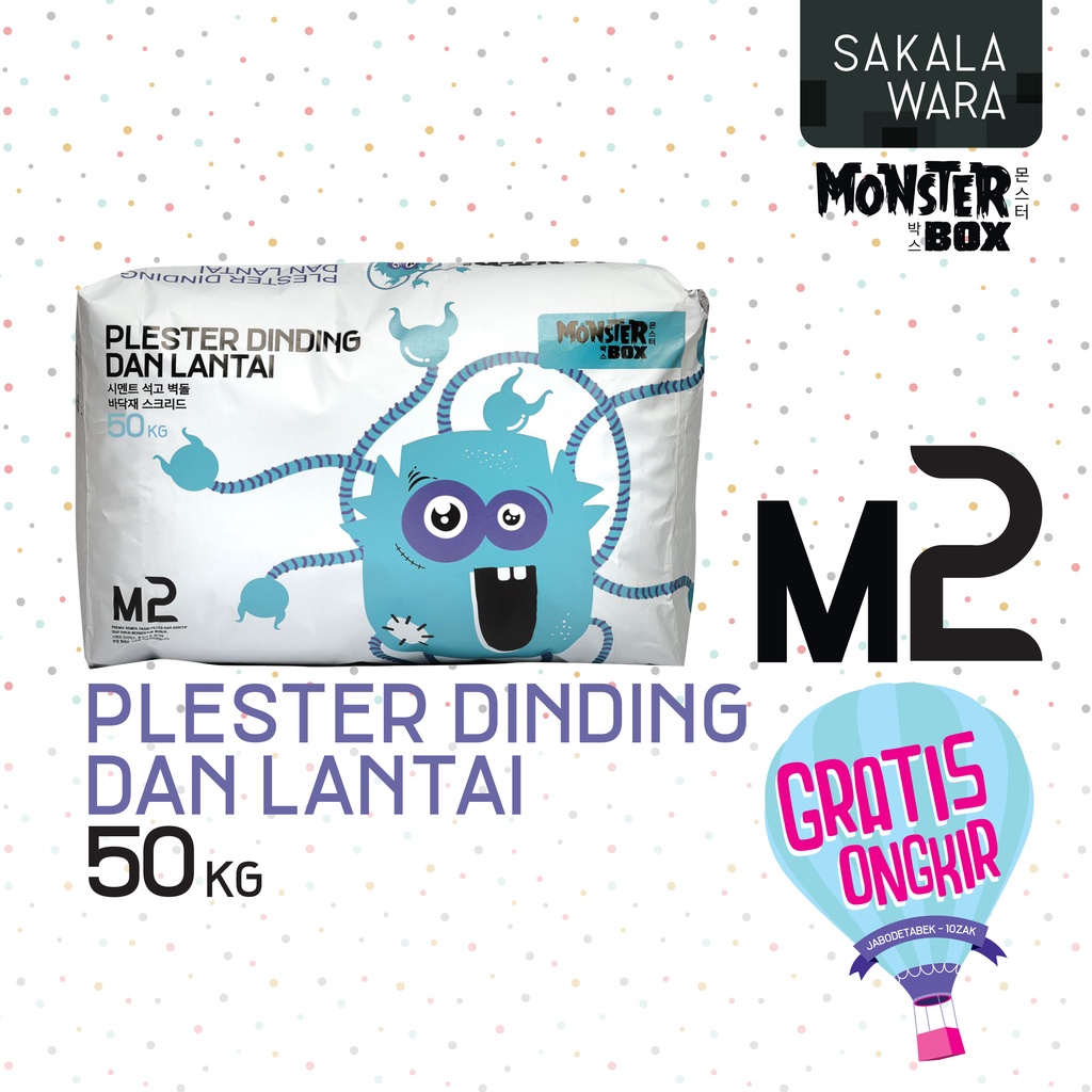 M2 Plester Dinding dan Lantai Monsterbox Semen Instan Plester - Perata Lantai