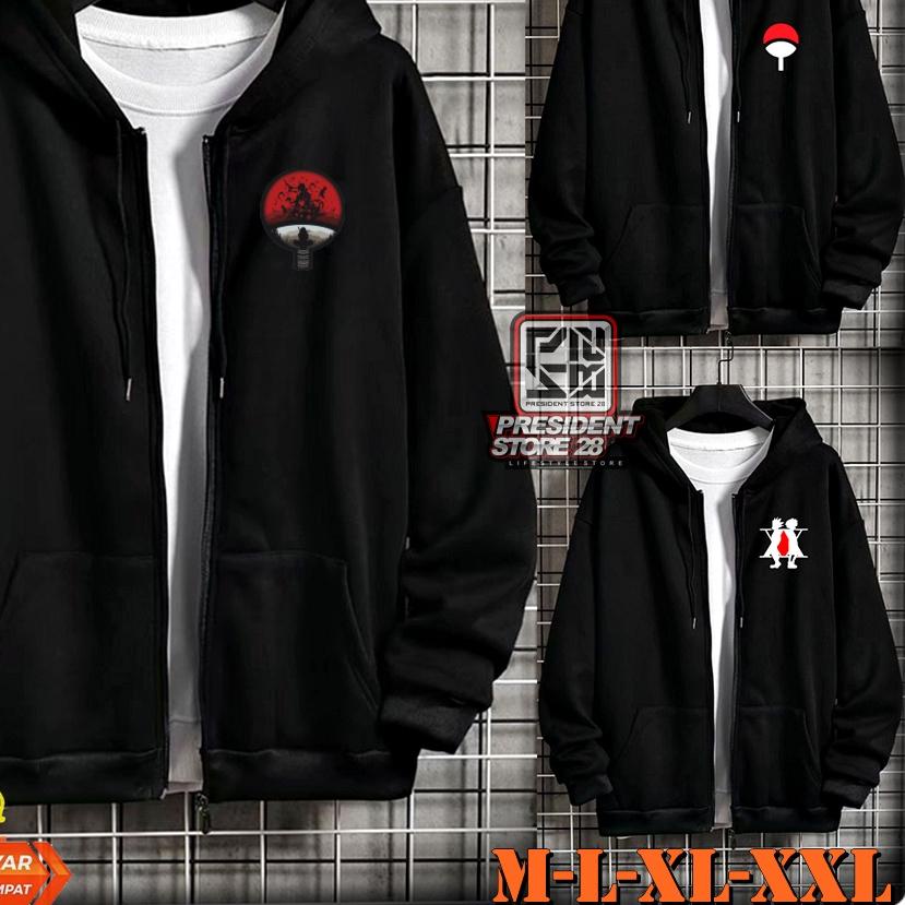 ✹ SWEATER SASUKE Uchiha / ZIPPER LOGO UCHIHA / JAKET UCHIHA / SWEATER LOGO UCHIHA SLETING / ZIPPER P