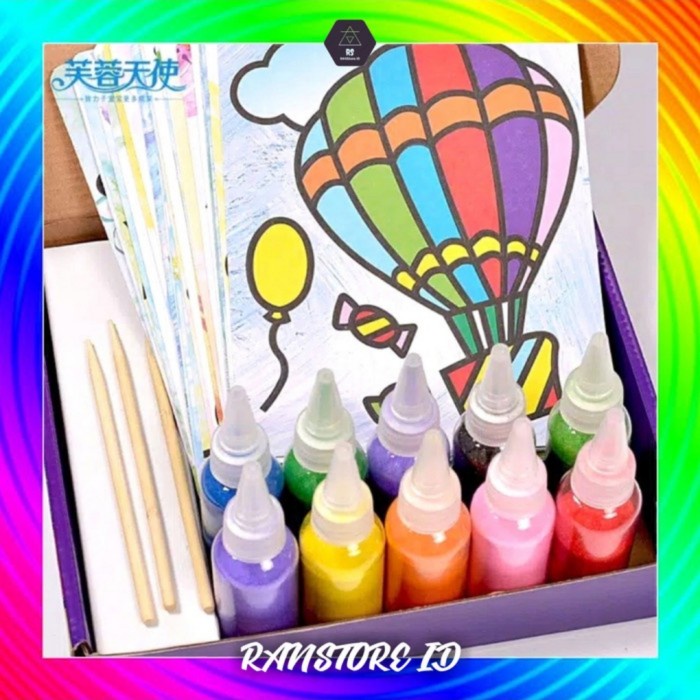 

DISKON SHOPEE/ Mainan Edukatif Painting Alat Lukis Mewarnai Gambar Pasir Warna Anak