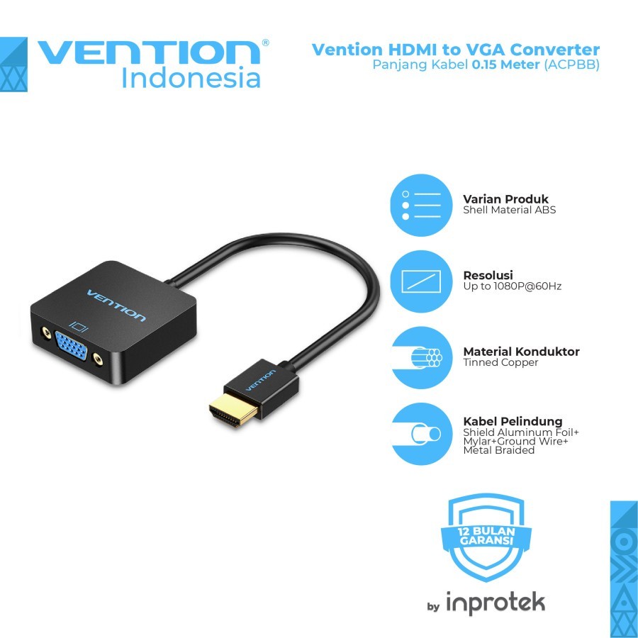 Vention HDMI Male to VGA Female 1080P HD Video Converter - ACPBB