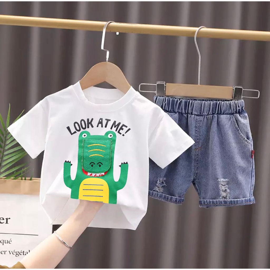 PROMO-SETELAN ANAK PAKAIAN ANAK 1-5 TAHUN SETELAN ANAK LAKI LAKI FASHION ANAK LAKI LAKI SETELAN BAJU KAOS ANAK CELANA DENIM FASHION BAYI &amp; ANAK TERBARU SETELAN ANAK TERKEREN STELAN CROCO LOOK DENIM BAJU ANAK PEREMPUAN BAYI ANAK LAKI BAJU ANAK TERHITZ 2022