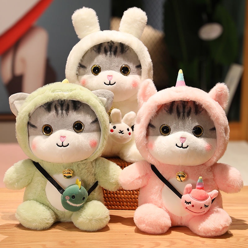 ☎۞❦Lucu penyembuhan kucing boneka mainan kucing kucing mewah boneka boneka anak tidur bantal hadiah 