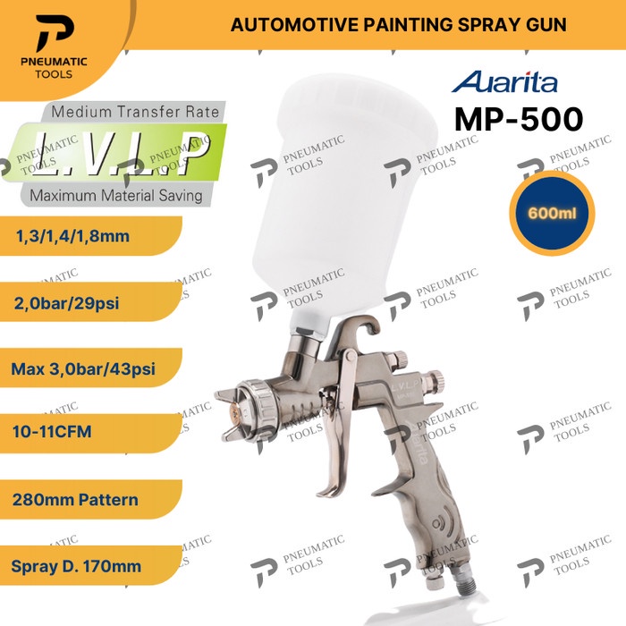 SPRAY GUN AUARITA MP500 LVLP - AUTOMOTIVE PAINTING SPRAY GUN MP-500 ORIGINAL