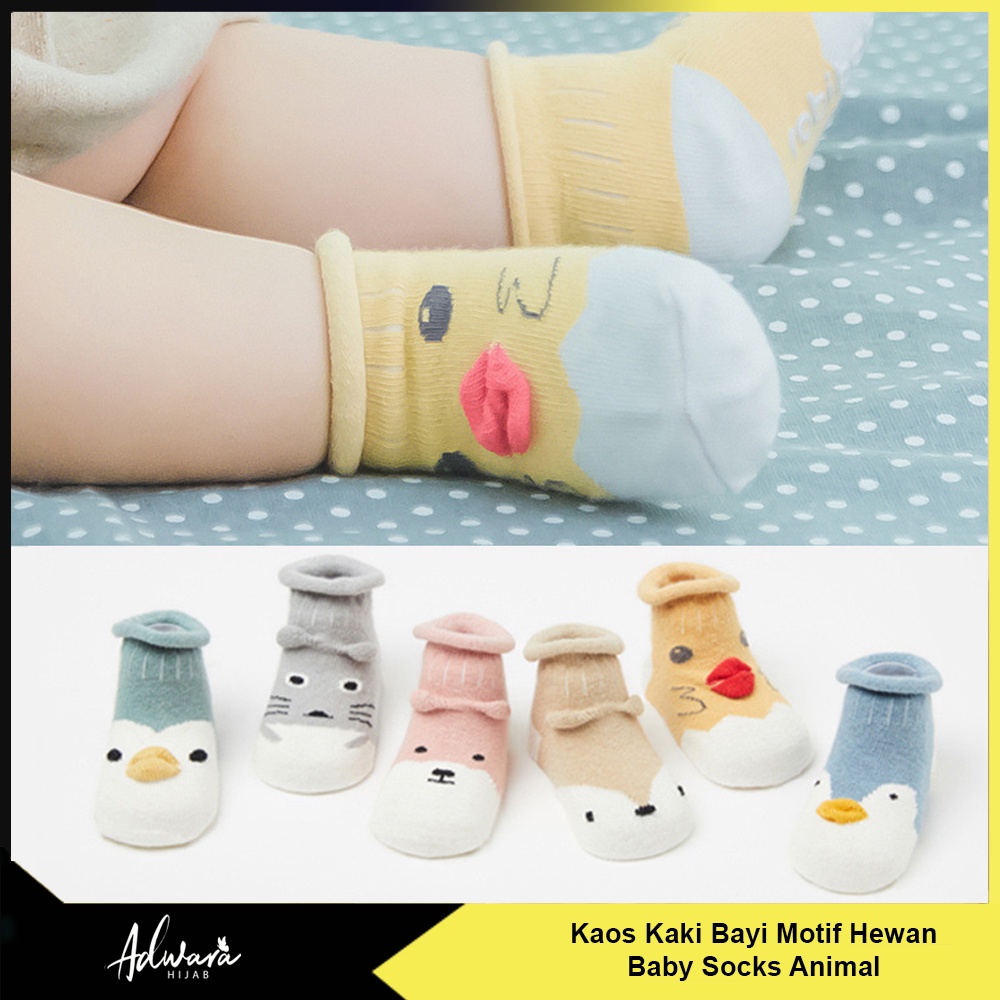 Kaos Kaki Bayi Motif Hewan Lucu / Baby Socks Animal Bahan Katun