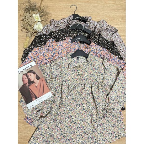 Blouse Crinkle Motif Bunga