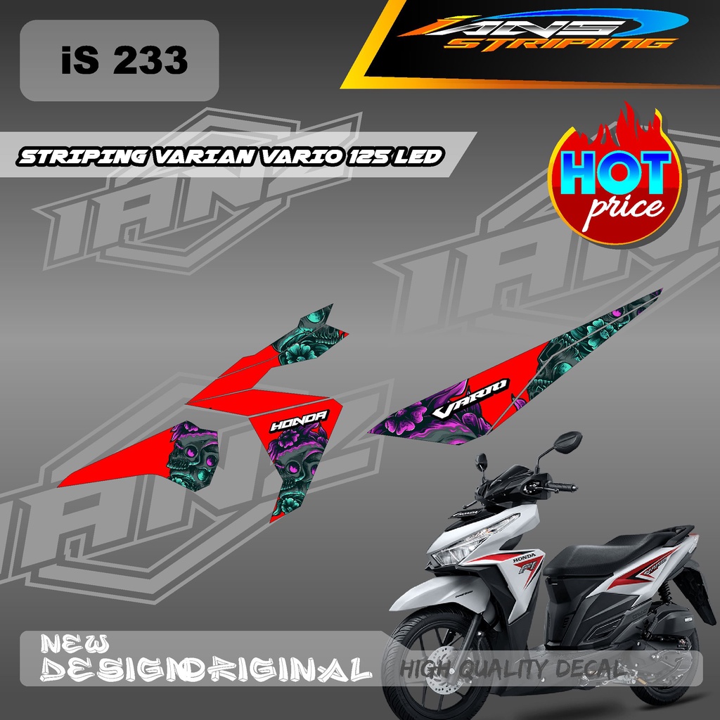 TERBARU STIKER BODY HONDA VARIO 125 LED KONSEP SKULL / TENGKORAK MENGGUNAKAN BAHAN BERKUALITAS DAN TIDAK MUDAH PUDAR / STIKER HONDA VARIO 125 LED / DECAL STIKER KERETA VARIO 125 LED IS233