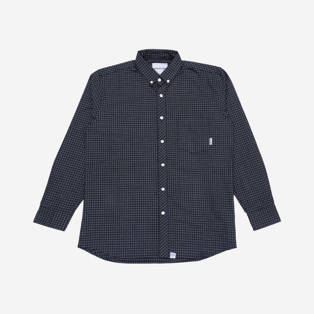 Norschel Studios Kemeja Flannel Tangan Panjang-Navy Grey Case