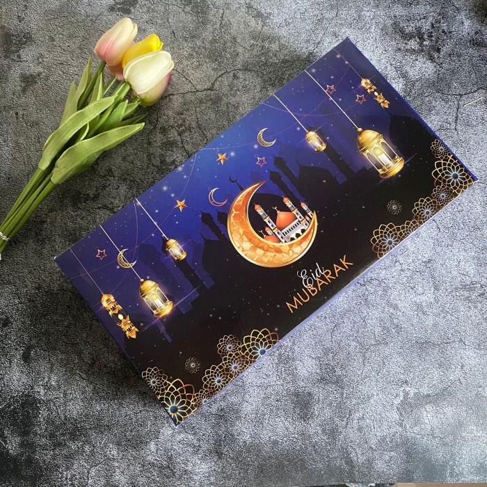 

5Pcs Kotak Lebaran Idul Fitri Muat 2 Toples 500Gr Box Navy Eid Bk43 059