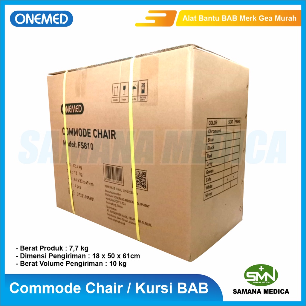 Kursi Toilet FS810 ONEMED Commode Chair / Kursi BAB Alat Bantu BAB Merk Onemed Murah