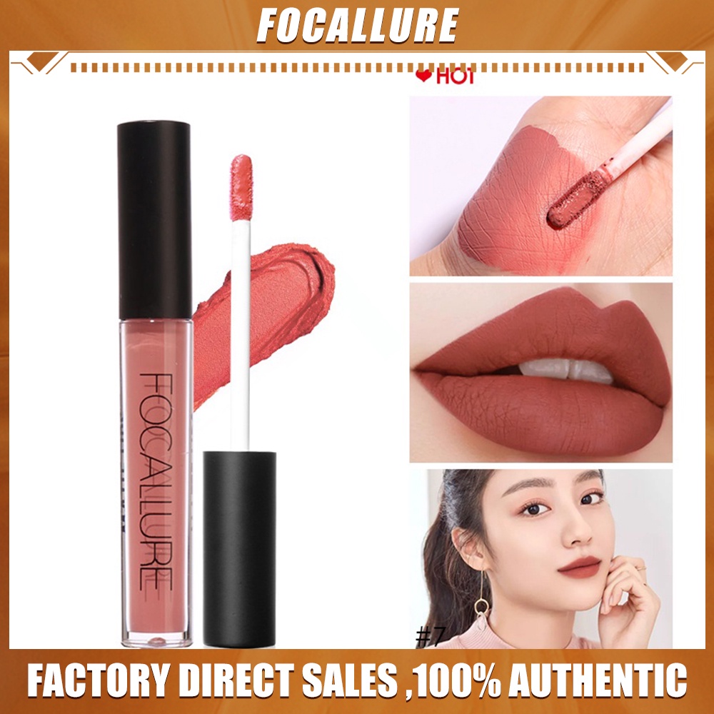 Alat Rias Premium FOCALLURE Lipstick Matte Liquid Lipstick Waterproof Long Lasting Ahan Lama Lipstick Women Lips Cosmeti