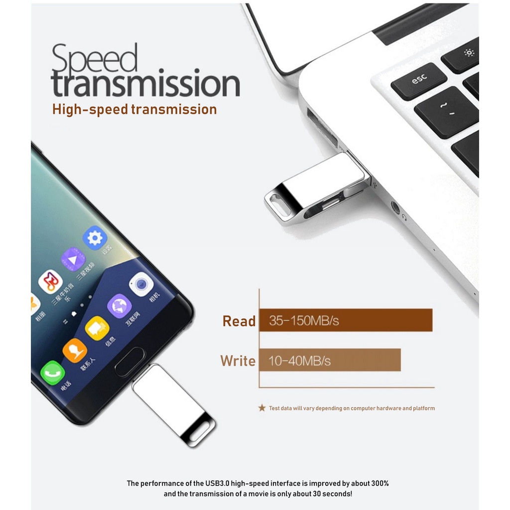 Topspot 2 in 1 Flashdisk OTG USB 3.0 type c 32G Flash Disk USB Bahan Metal Anti Air