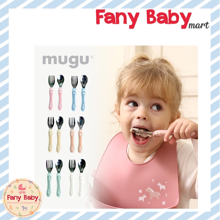 MUGU TODDLER SPOON &amp; FORK - SENDOK &amp; GARPU MAKAN BAYI