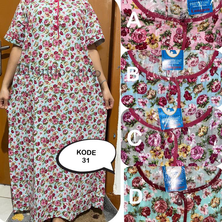 STOK TERBATAS Daster Panjang LONGPEN / longdress HomeDress Katun Jepang Lokal Motif pretty girl
