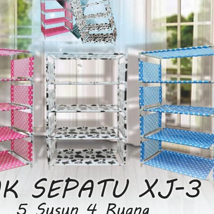 ♛ Rak Sepatu Portable Susun 4 dan 5 SUSUN tempat buku tas baju rack storage serbaguna BISA ۩