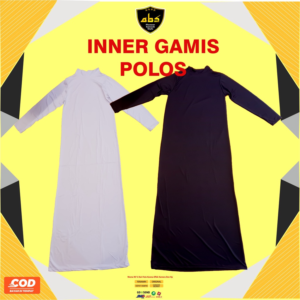 Inner Gamis Wanita Dalaman Atasan Wanita Manset baju Panjang Hitam Putih Abu Sulthan