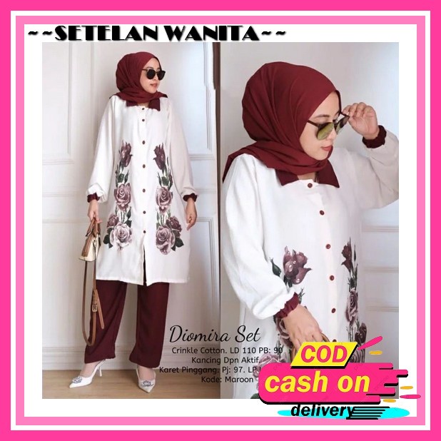 Stelan Celan Atasan Fromal Simple / Blouse Pants Set Cewek Kekinian / Set Celana Baju / Set Hijab Te