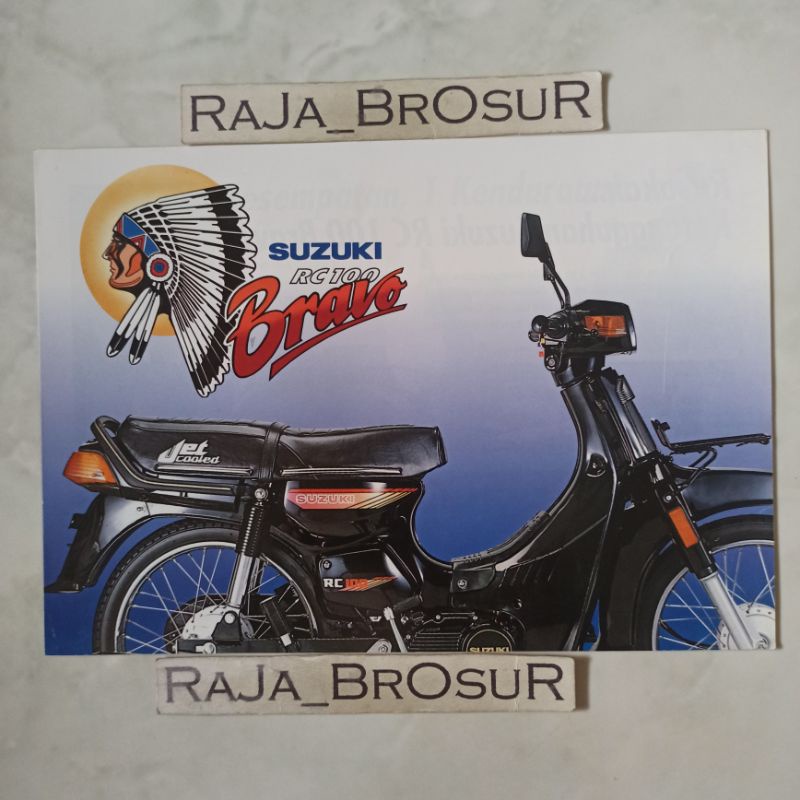 Poster brosur katalog leaflet jadul lawas Suzuki RC 100 RC100 Black Bravo 1993-1994