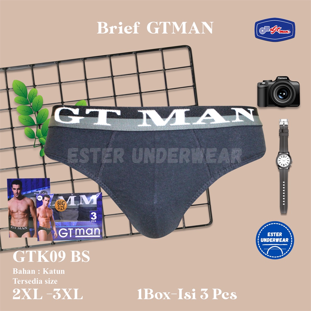 Celana Dalam Pria Big Size GTMAN GTK09 BS 1Box Isi 3 Pcs