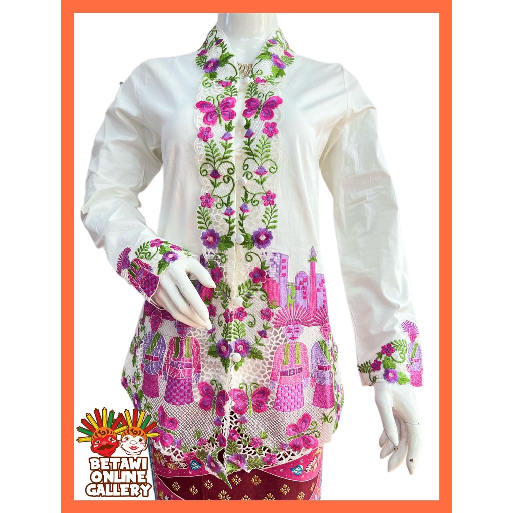 Kebaya Bordir Betawi / Kebaya Bordir Motif Ondel / Kebaya Bordir