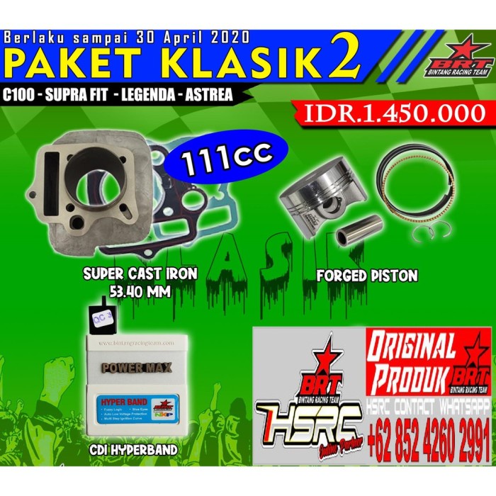 Promo Paket Brt Honda Supra Fit X Grand Prima Legenda Win C100 Blok