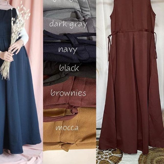 ℮ Gamis Tanpa Lengan Inner Bumil Busui Raline Dress ♦
