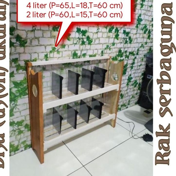 ✴ rak cupang/Guppy + LED strip minimalis, rak buku, rak multifungsi,rak soliter 2 liter,rak soliter 