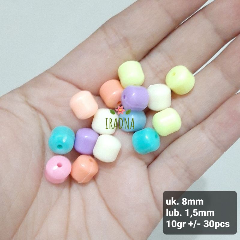 (10gr) Manik Mote Pastel Tabung 8mm