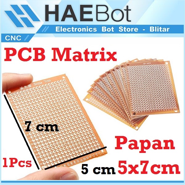 [HAEBOT] PCB Matrix 5x7 5cm x 7cm 1 pcs PCB Bolong Elektronik Sirkuit DIY Papan Solder Mini