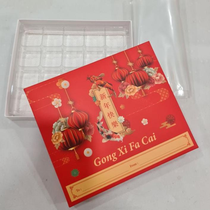

☊ Box Nastar Sekat Imlek 20/30 Hole (Per 10pc). Packaging Nastar Sekat Ω