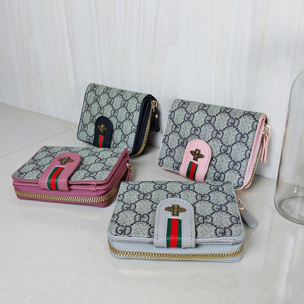 Satu7an D44 DOMPET LIPAT WANITA MOTIF GD LEBAH DOMPET UANG KERTAS KOIN CEWEK TERLARIS COD IMPORT