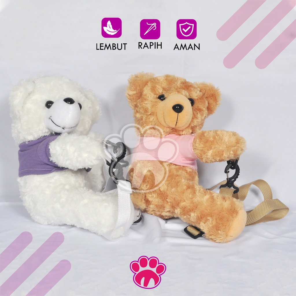 Tas Selempang  Slempang Teddy Bear Merangkul Couple Boneka Anak Dewasa Tiktok Viral Bulu Murah Karak