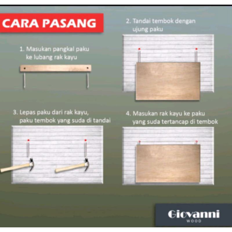 Ambalan rak dinding cabinet Lebar 17-19-21 cm panjang 100cm