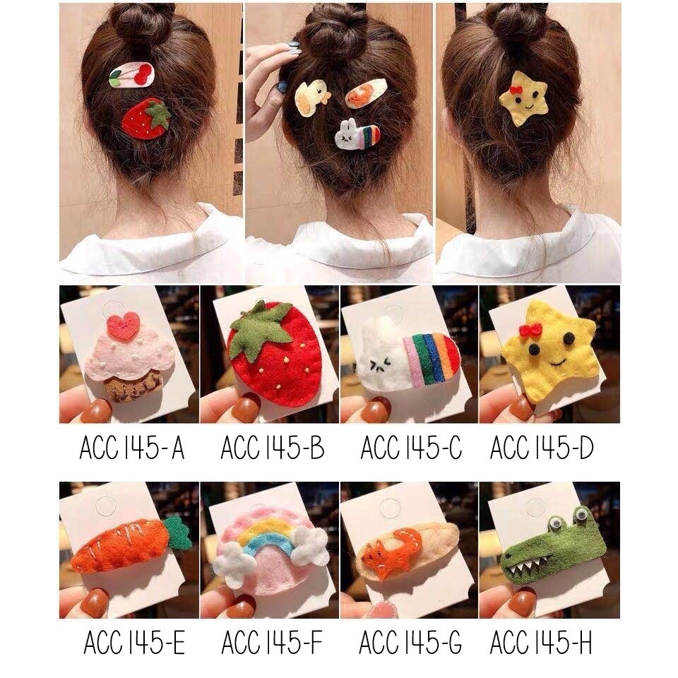 FYGALERY ACC145 Jepit Rambut Anak Kain Motif Karakter Cute Korea Hairpin Handmade Aksesoris Rambut Wanita Murah