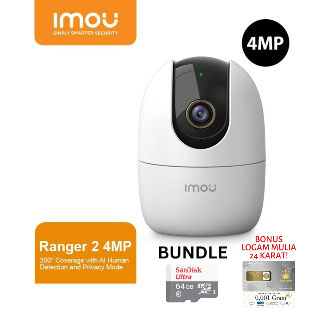 Imou Ranger 2 Smart Tracking IP Camera CCTV Wi-Fi Indoor H.265 4MP QHD