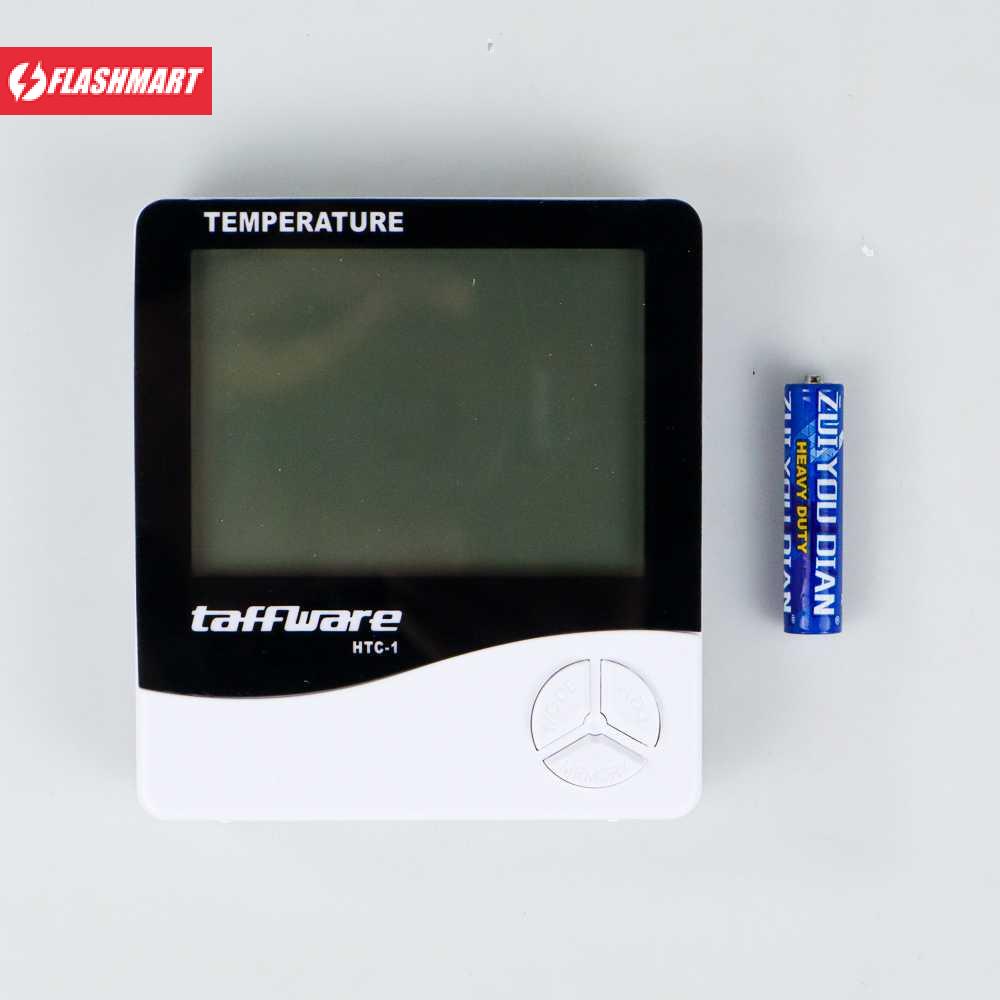 Flashmart Display Digital Temperature Humidity Meter Clock Calender - HTC-1