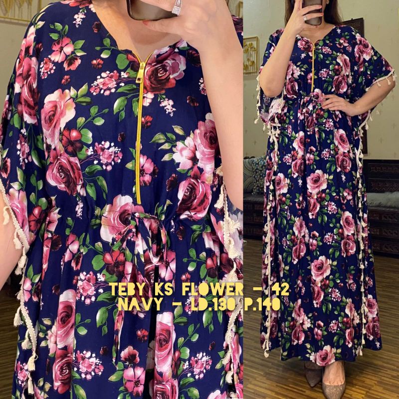 Daster arab flower renda / daster arab busui