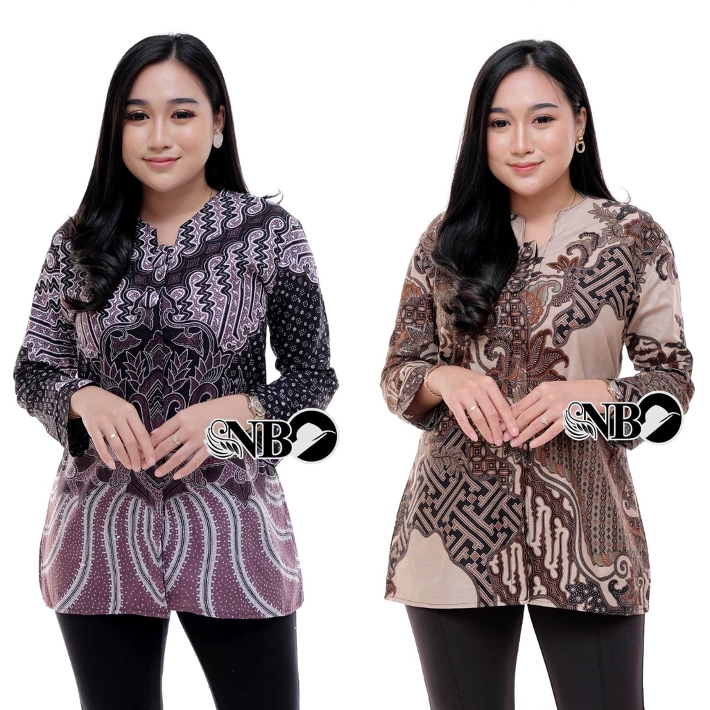 Baju Batik Wanita Modern Atasan Blouse Batik Kerja Kantor Wanita