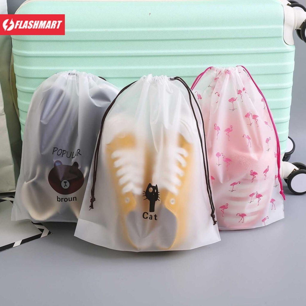 Flashmart Kantong Pouch Plastik Serut Organizer Drawstring Bag Size XL 30x35cm - VB-71