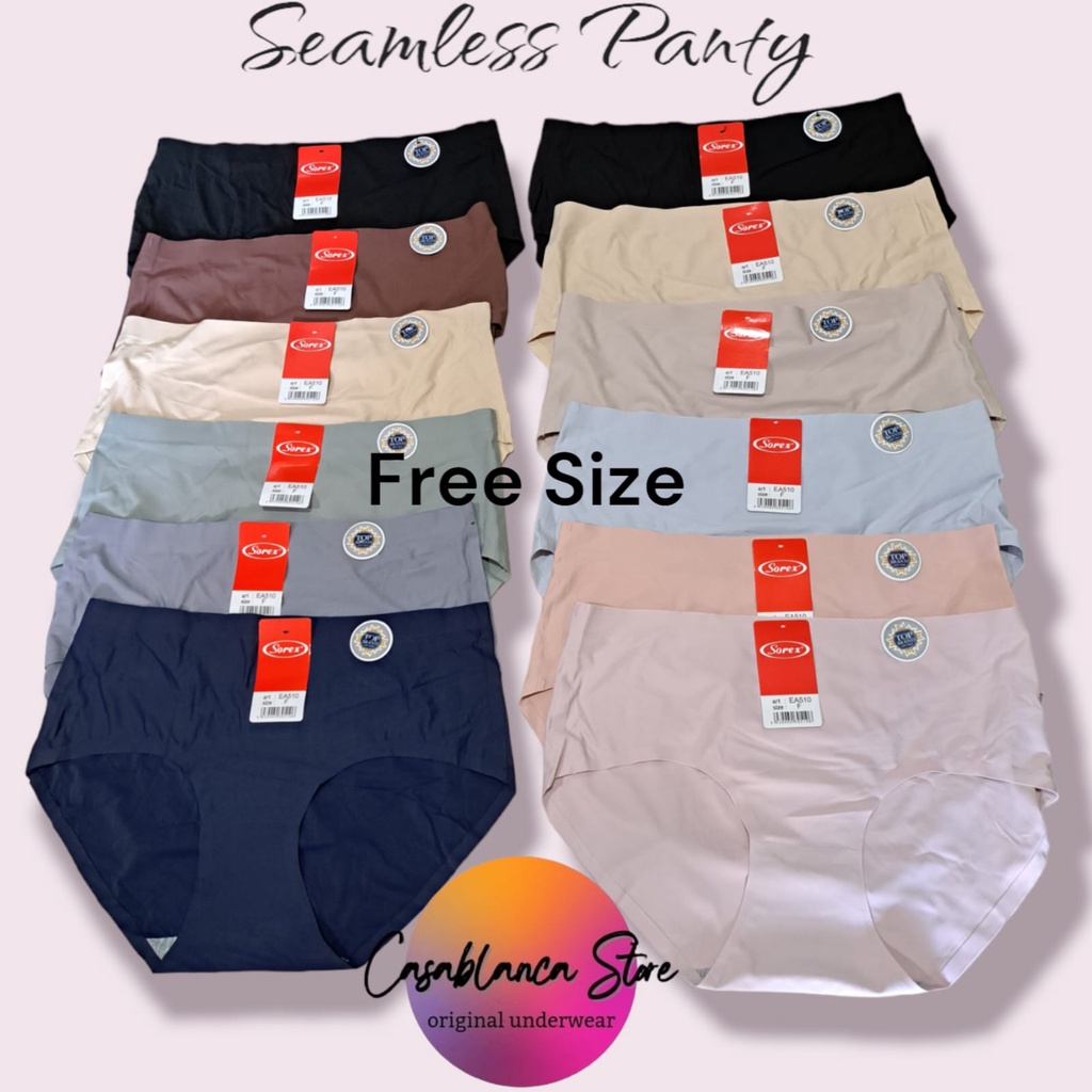 SEAMLESS PANTY SOREX EA 510 TANPA JAHITAN &amp; FREE SIZE SETARA XL &amp; XXL