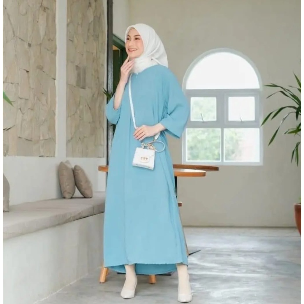 ZEA LONG DRESS TANGAN 3/4 CRINKLE AIRFLOW BUSUI