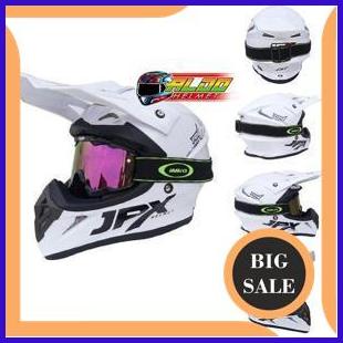 tools n parts PROMO BIG SALE HELM JPX CROSS SOLID WHITE & GOGGLE ORIGINAL FULL FACE JUAL KYT INK NHK
