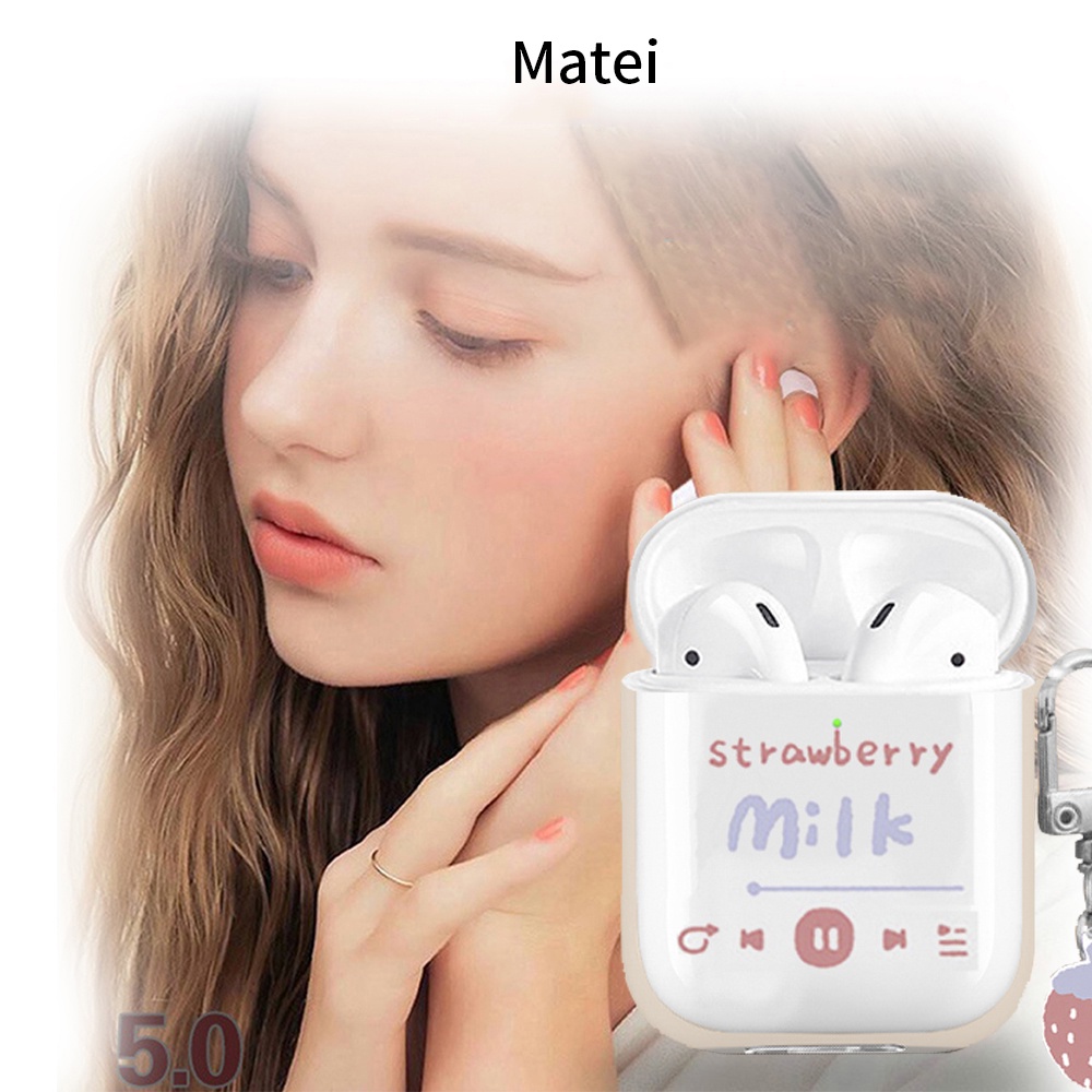 Matei Headset Bluetooth  Casing Kartun Lucu Transparan True Wireless inpods 12 TWS Earphone Stereo HIFI Sentuh Earbud i12 Dengan