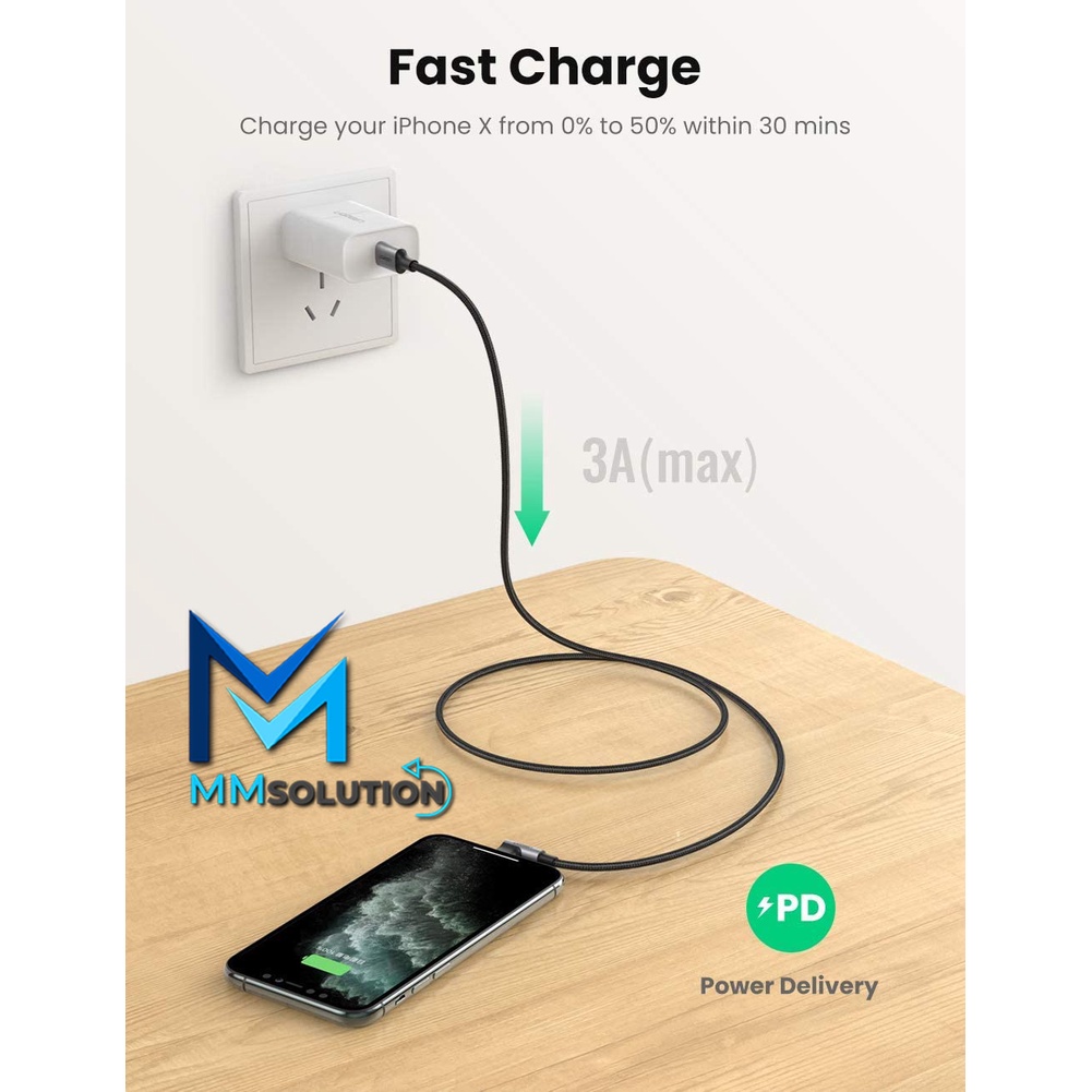 UGREEN MFI Kabel Fast Charging GAMING 36W Type C to Lightning iPhone