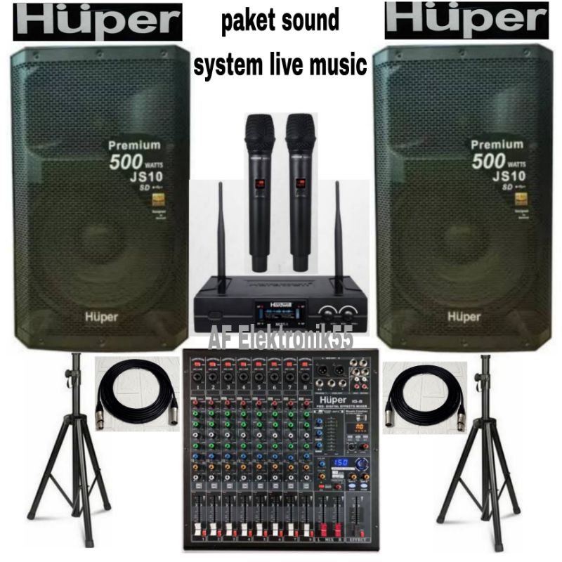 Paket Sound System Full Huper 15 Inch + Mixer Original