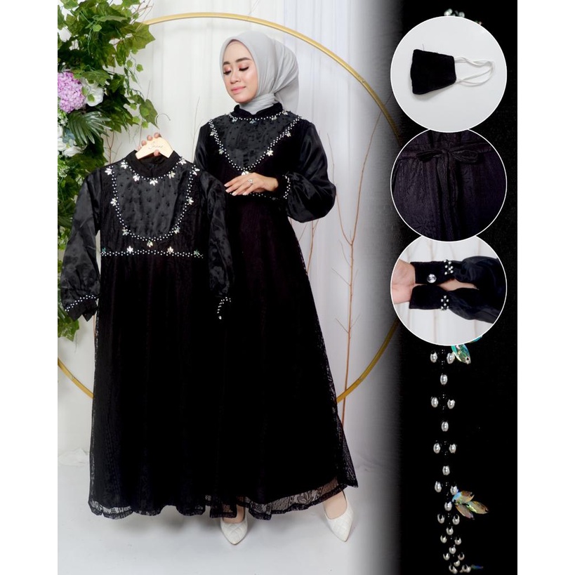 Gamis Couple Payet Terbaru || Gamis Ibu dan Anak || Dress Pesta Modern 2023 || Bisa Bayar di Tempat (COD) || Malika Dress ~ DVN STYLE