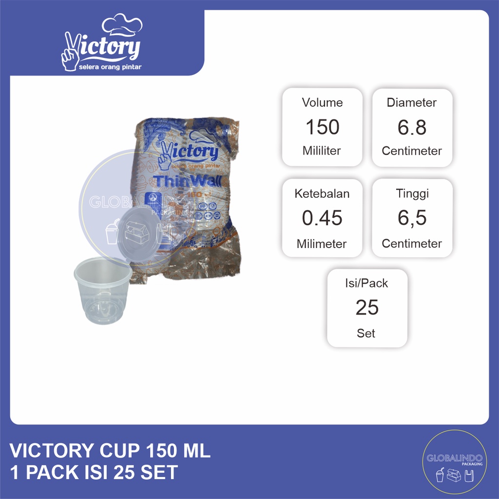Victory Cup / Tempat Makanan /Thinwall 150 Ml