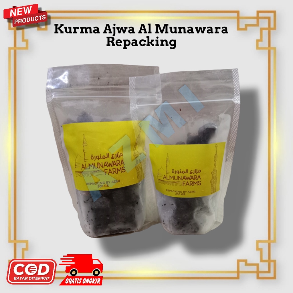 Kurma Ajwa Al Munawara Farms 250gr / Kurma Ajwa Aliyah / Kurma Ajwa Al Medina Repacking Premium