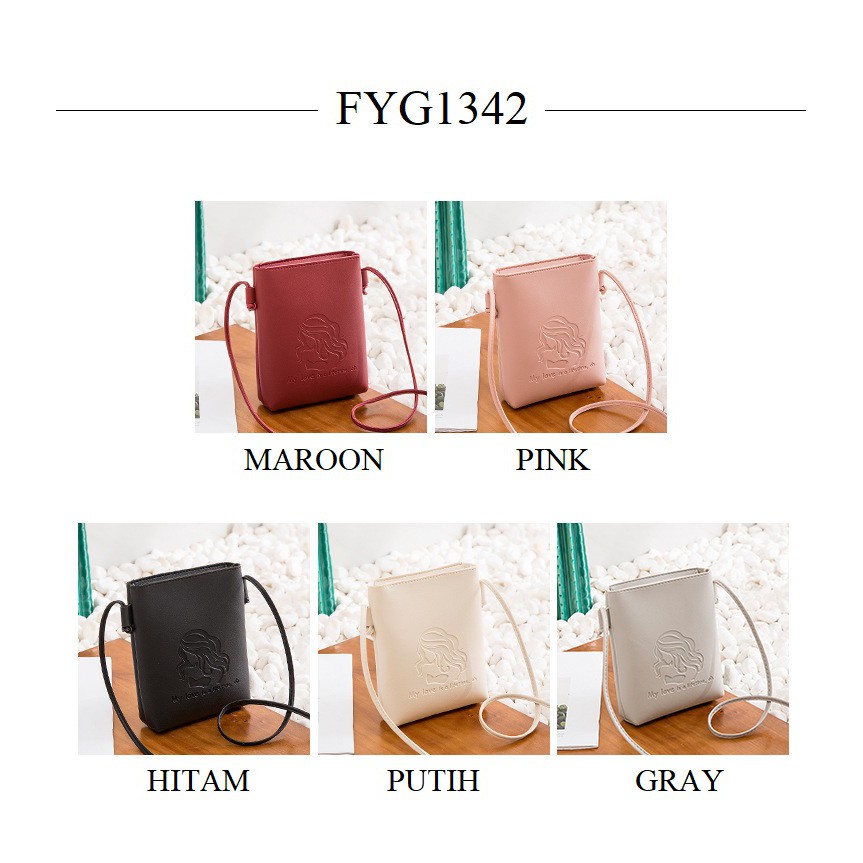 FYGALERY FYG1342 Tas Selempang Mini Wanita Sling Bag Perempuan Motif Polos Murah