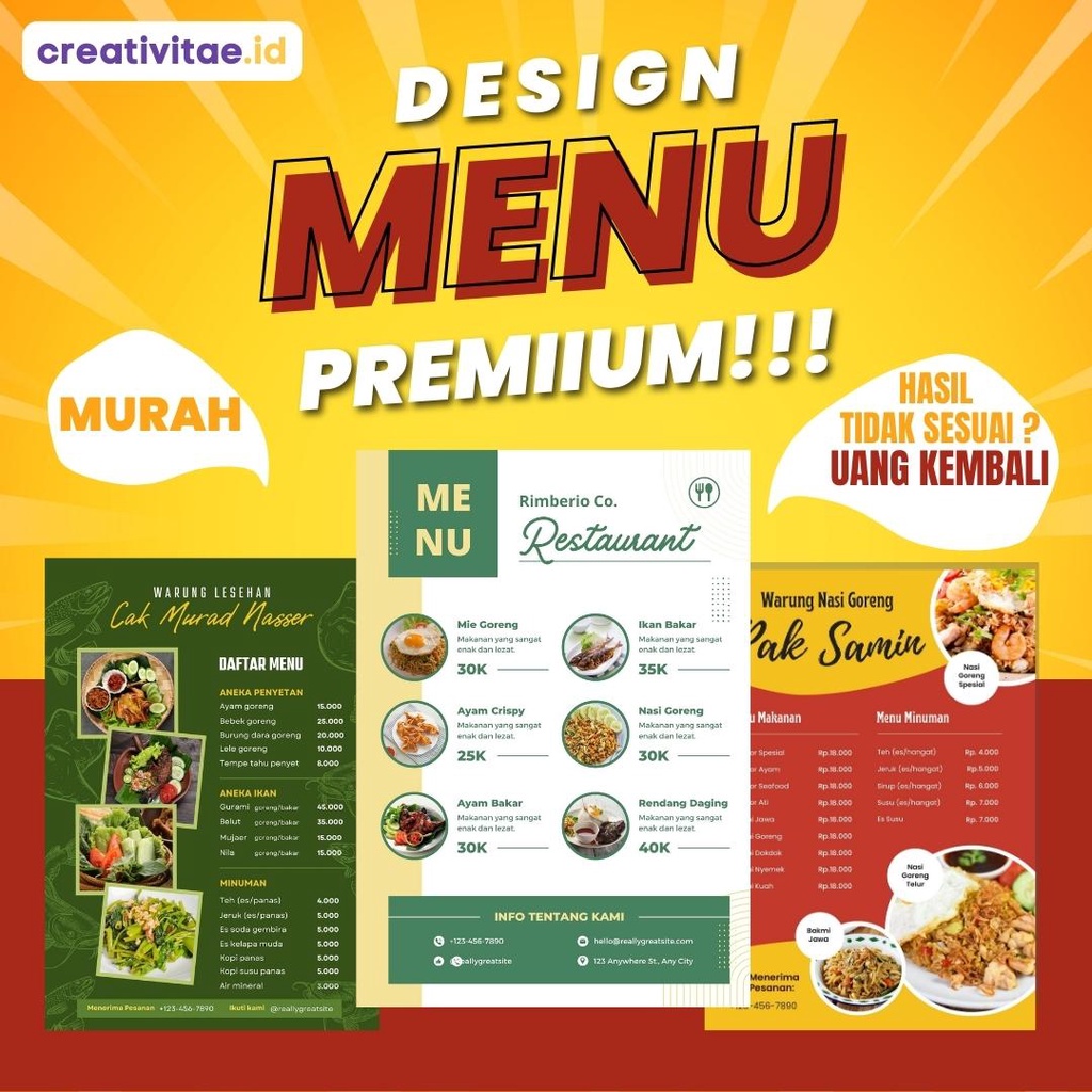Desain Menu Makanan | Daftar Menu | Jasa Desain | Murah & Profesiaonal